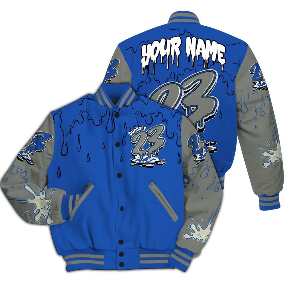 Varsity Jacket To Match Lucky Shorts 3s - Custom Name 23 Drip All Over Print