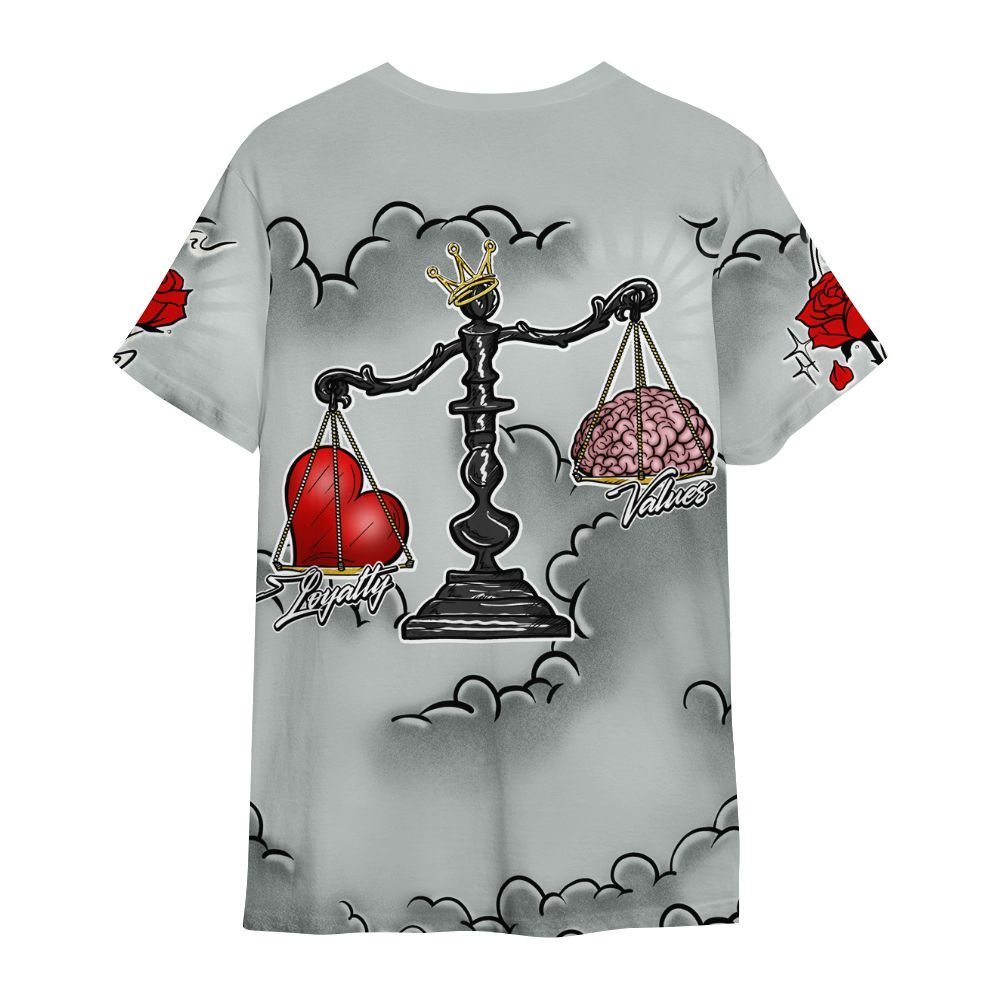 Shirt To Match Black Wolf Grey 12s - Loyalty Wins Everything All Over Print