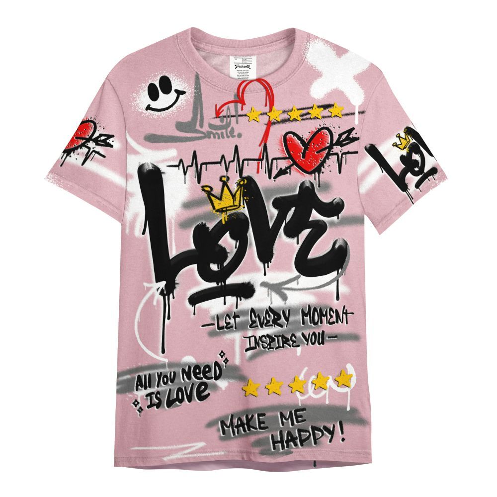Shirt To Match Air Max DN Pink Foam - Happy Love Beats Graffiti Streetwear All Over Print