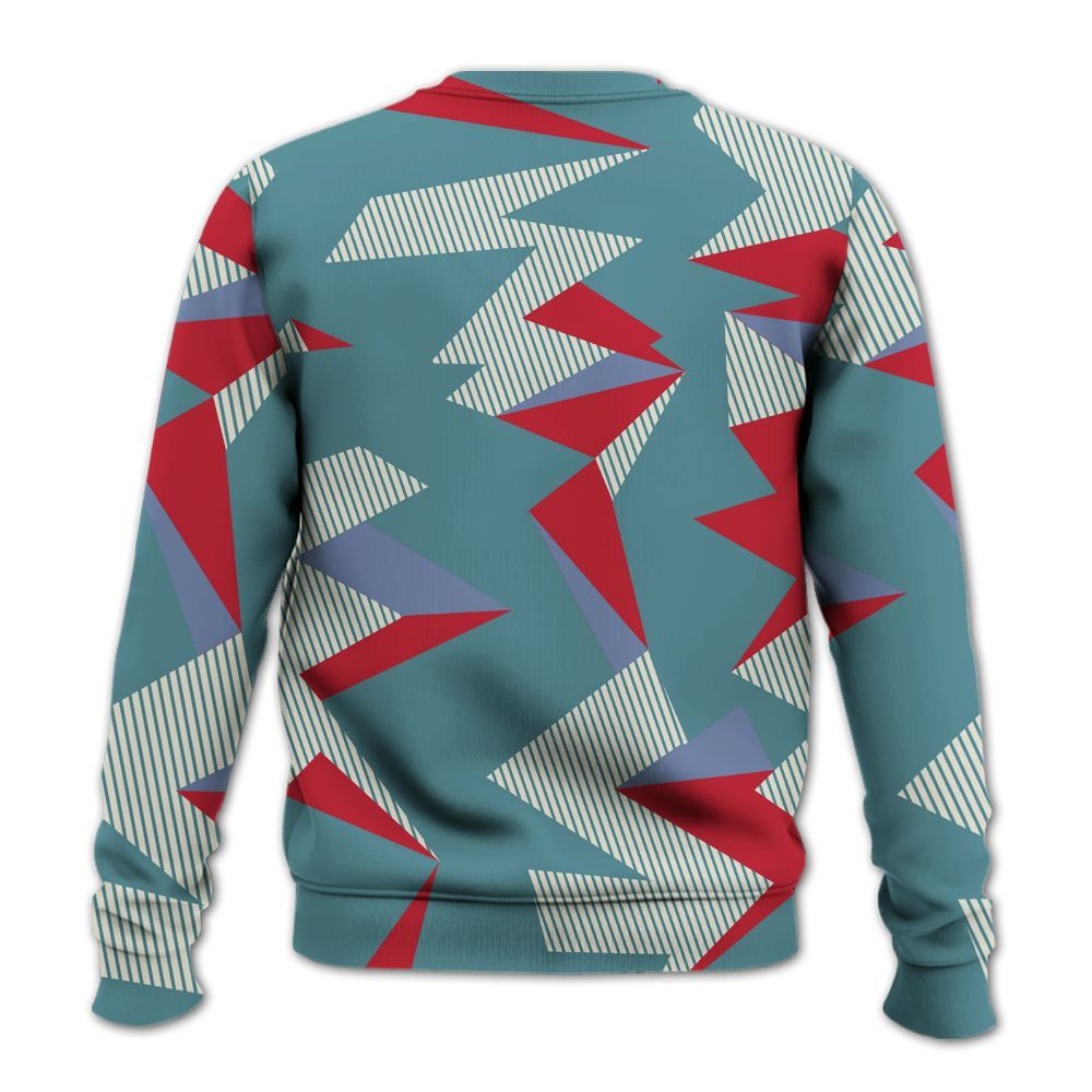 Sweatshirt To Match Dunk Low Denim Turquoise Royal - Geometric Camouflage Pattern All Over Print