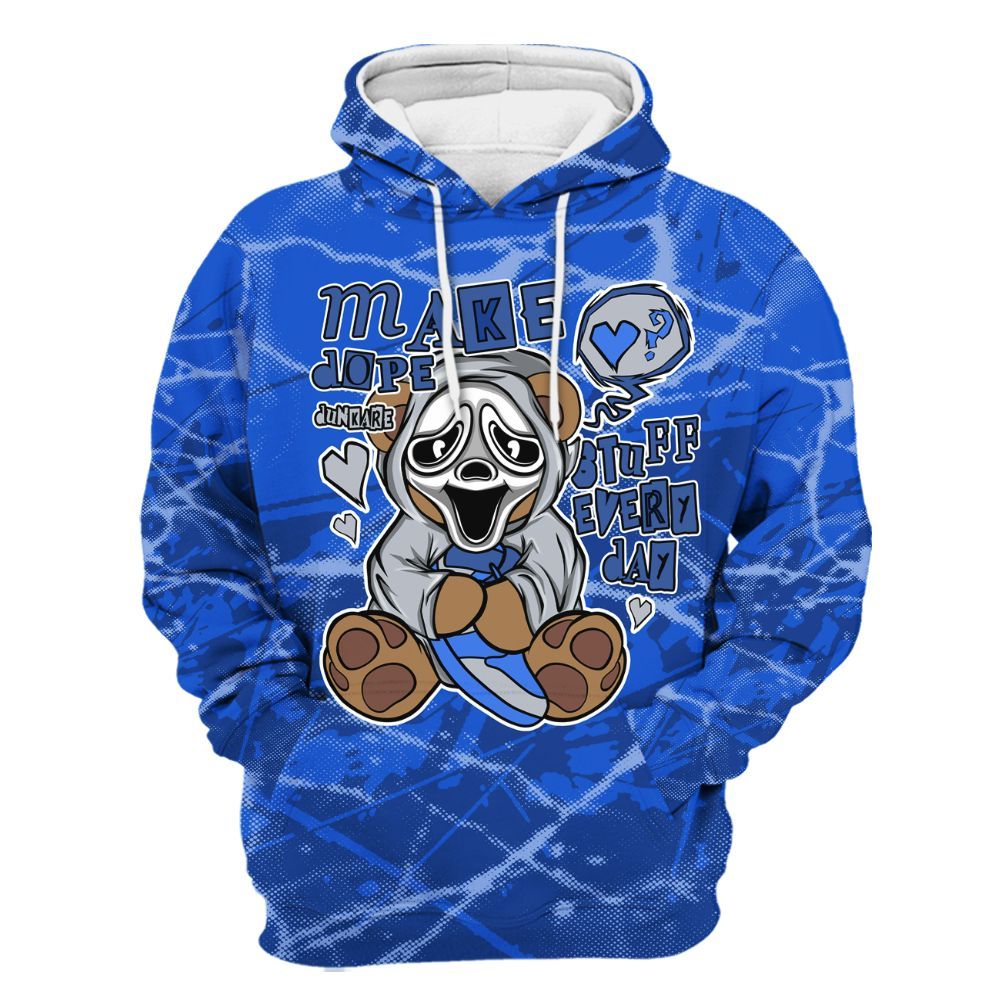 Hoodie To Match Air Foamposite One Royal - Make Dopes Bear Profound All Over Print