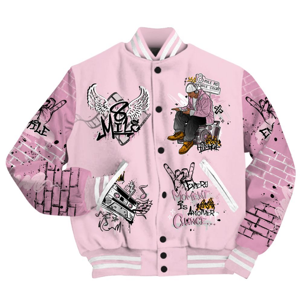 Varsity Jacket To Match Orchid 4s - 8Mile Movie Graffiti All Over Print
