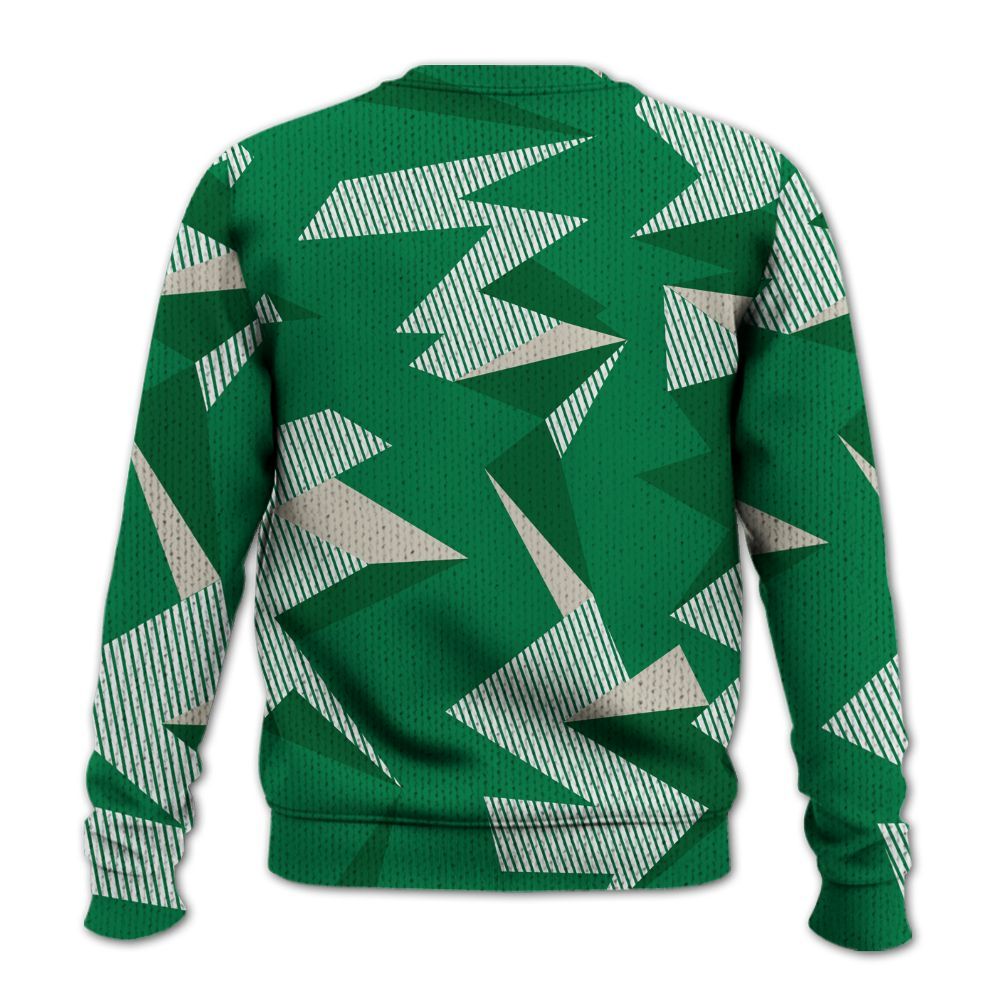 Knitted Sweater To Match Lucky Green 2s - Geometric Camouflage Pattern