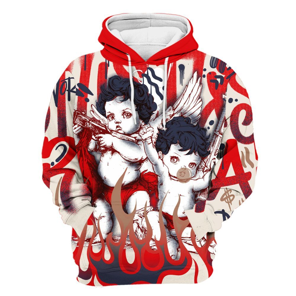 Hoodie To Match Low OG Howard University 1s - Angel Hustle Hard All Over Print