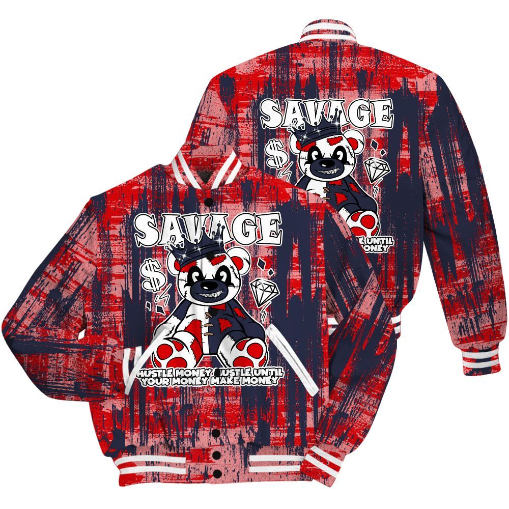 Varsity Jacket To Match Low OG Howard Bison 1s Shirt - Savages Bear Glitch Art All Over Print