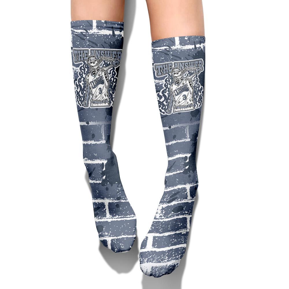 Sock To Match Low Diffused Blue 11s - Allen Answer Skeleton Brick