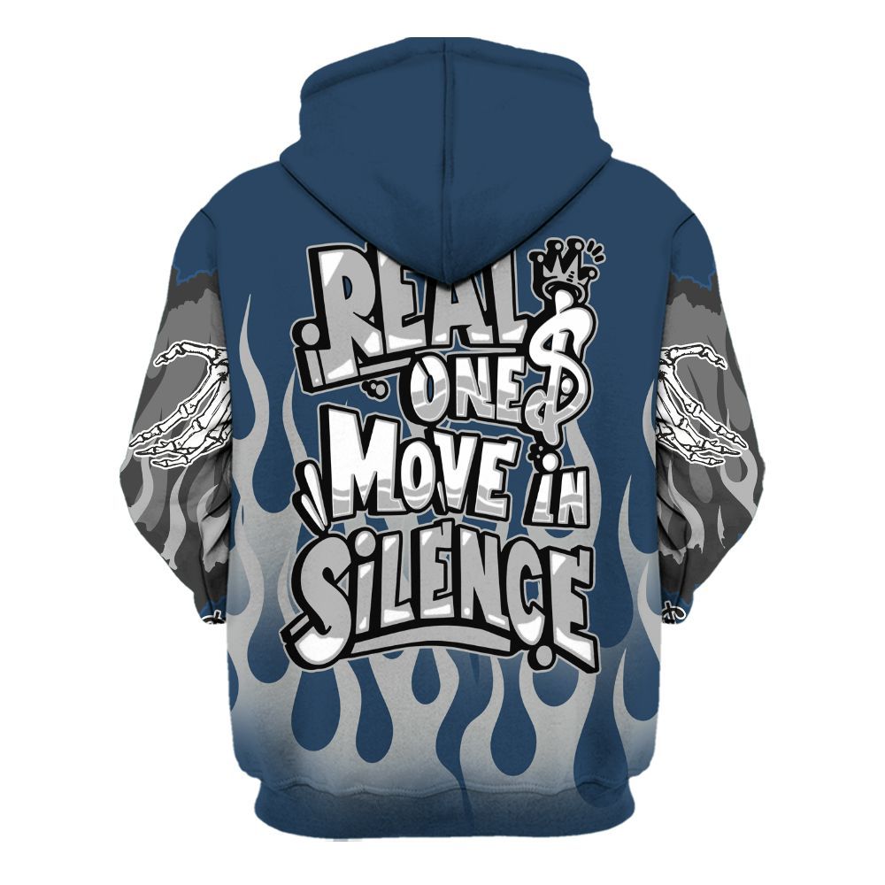 Hoodie To Match Retro French Blue 2025 12s - Ones Move In Silence Graphic Trapped All Over Print