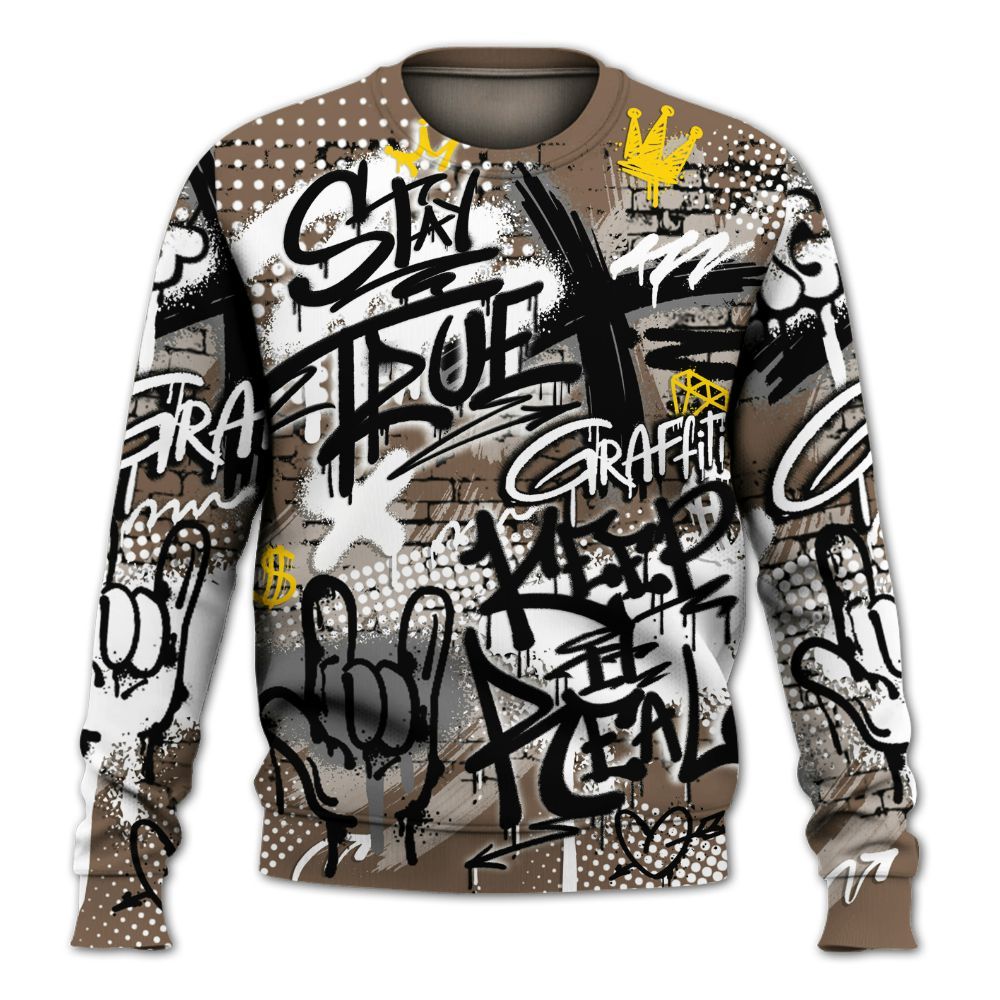 Sweatshirt To Match Dark Mocha Jack - True It Real Graffiti Streetwear All Over Print