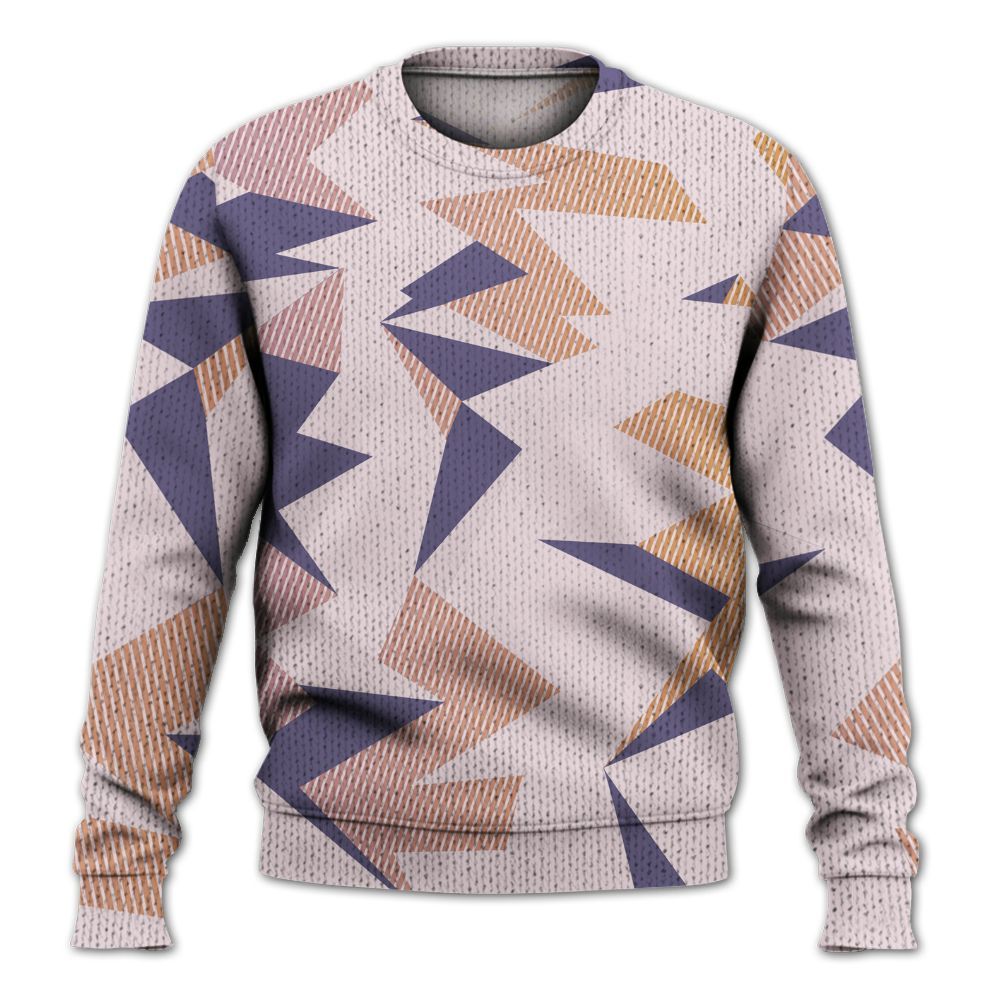 Knitted Sweater To Match Book Sunrise 1s - Geometric Camouflage Pattern