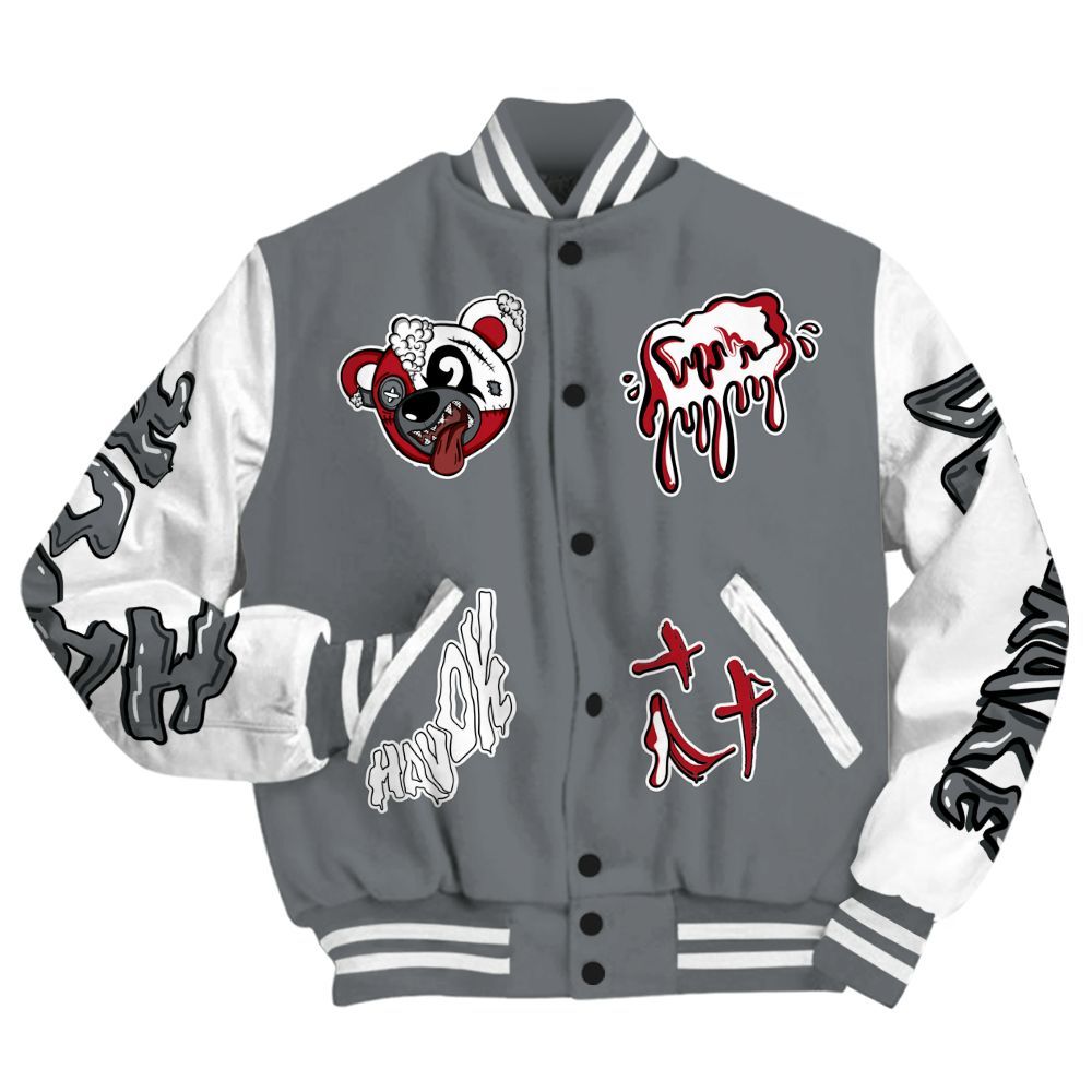 Varsity Jacket To Match Retro Fire Red 9s - Havok Bear All Over Print