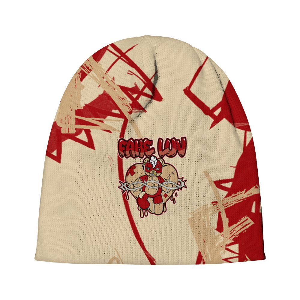Beanie Hat To Match Dunk Low Strawberry Waffle - False Romance Hugz Messyz Graphic