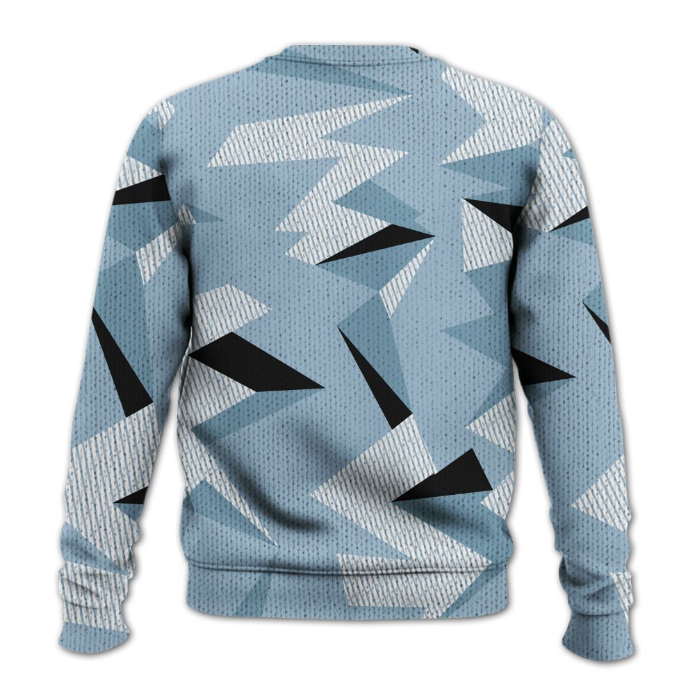 Knitted Sweater To Match Mid Ice Blue 1s - Geometric Camouflage Pattern