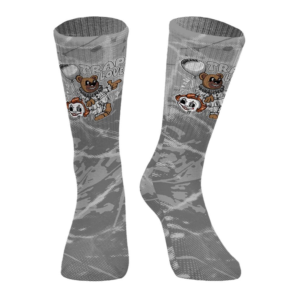 Sock To Match Black Wolf Grey 12s - Trap Loves Bear Profound