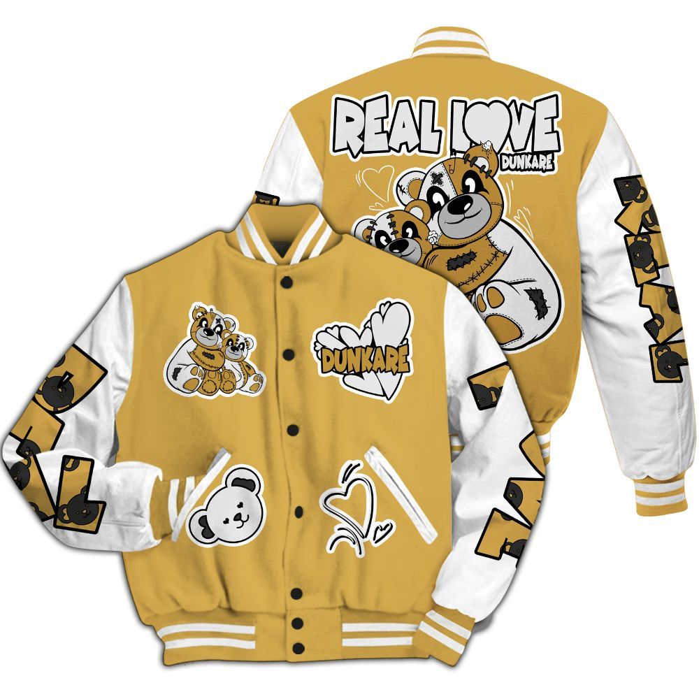 Varsity Jacket To Match Retro Light Ginger 14s - Sincere Fondness Bear All Over Print