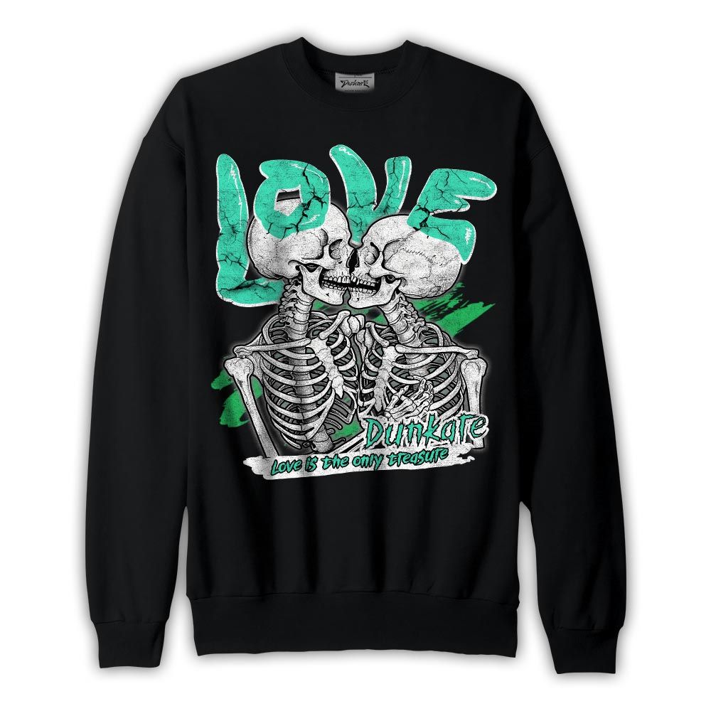 Sweatshirt To match Black Green Glow 3s Sweatshirt - Skull Love Bear Graphic