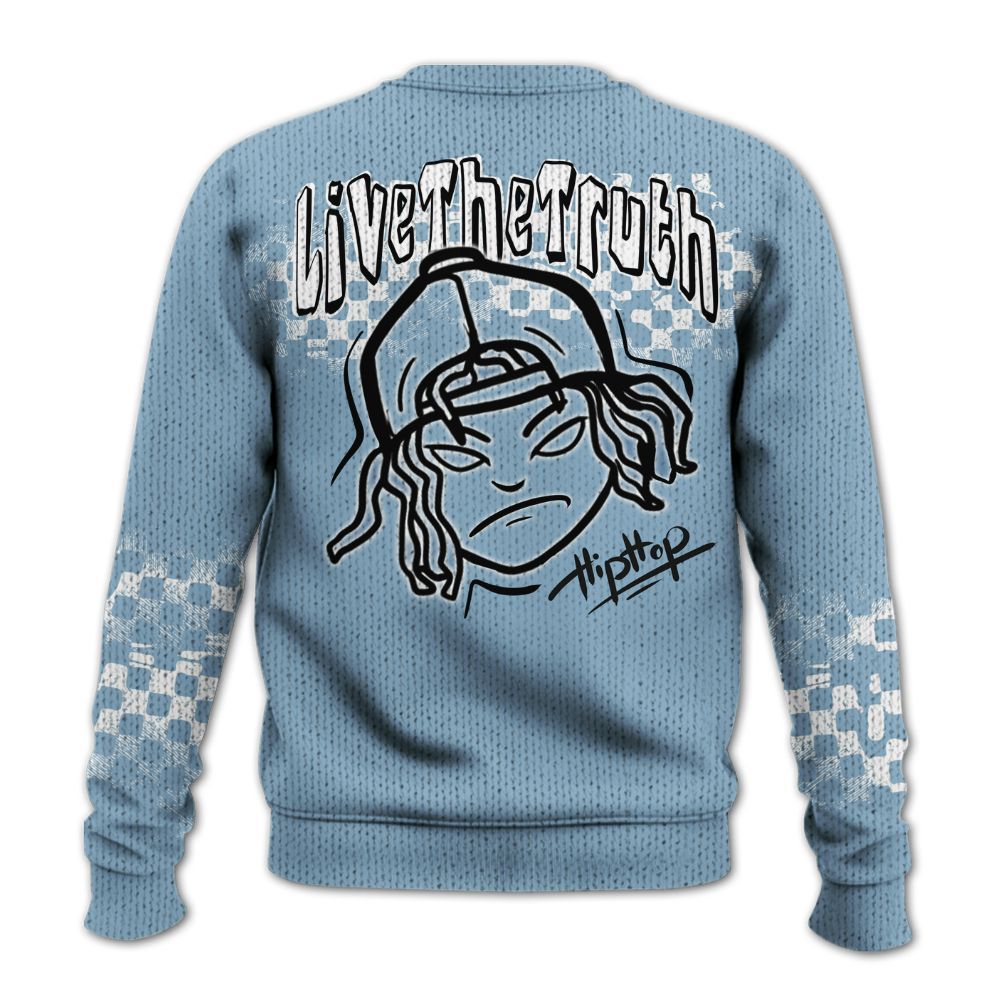 Knitted Sweater To Match High University Blue 1s - Feel Life Street Style
