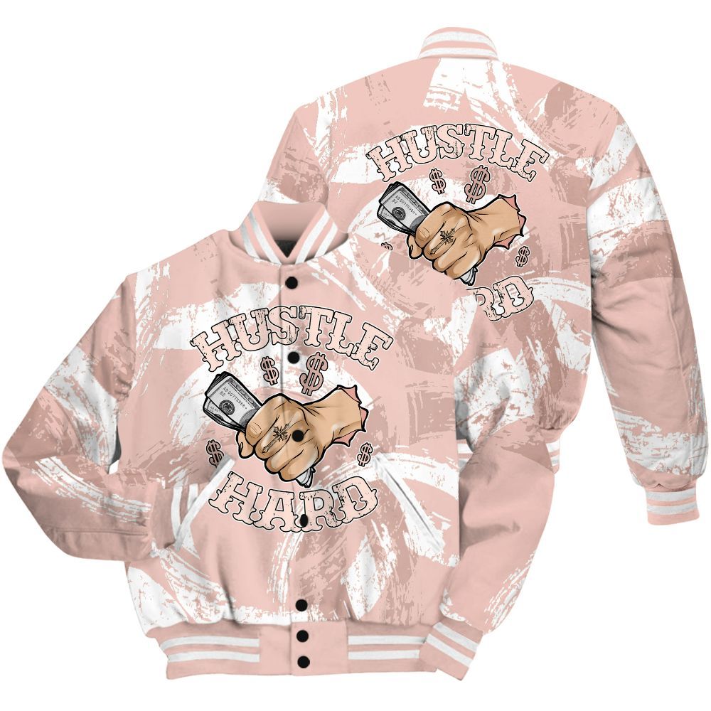Varsity Jacket To Match Low Legend Pink 11s Shirt - Hustles Hard! Splash All Over Print