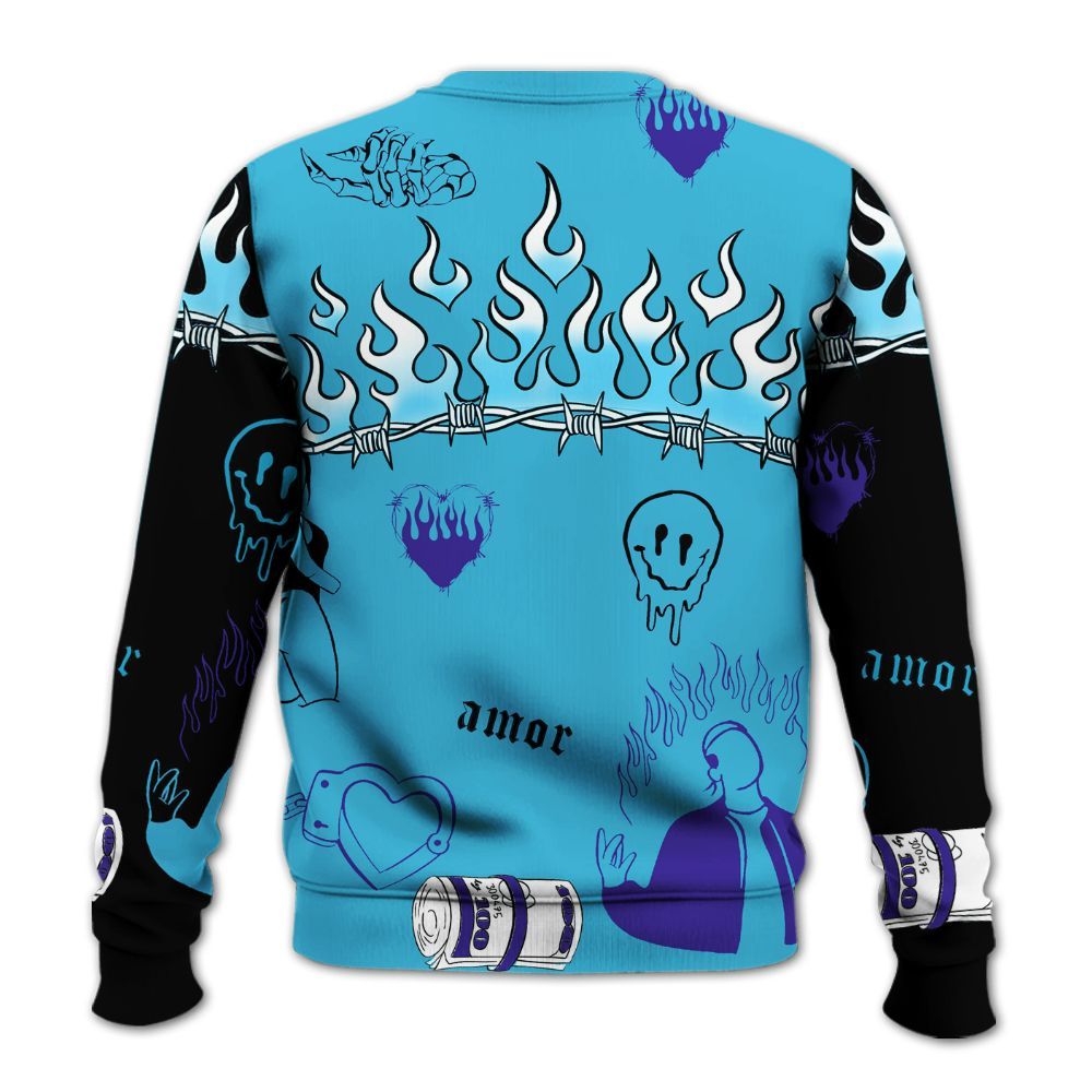 Sweatshirt To Match Retro Aqua 6s - Snake Trust No One All Over Print