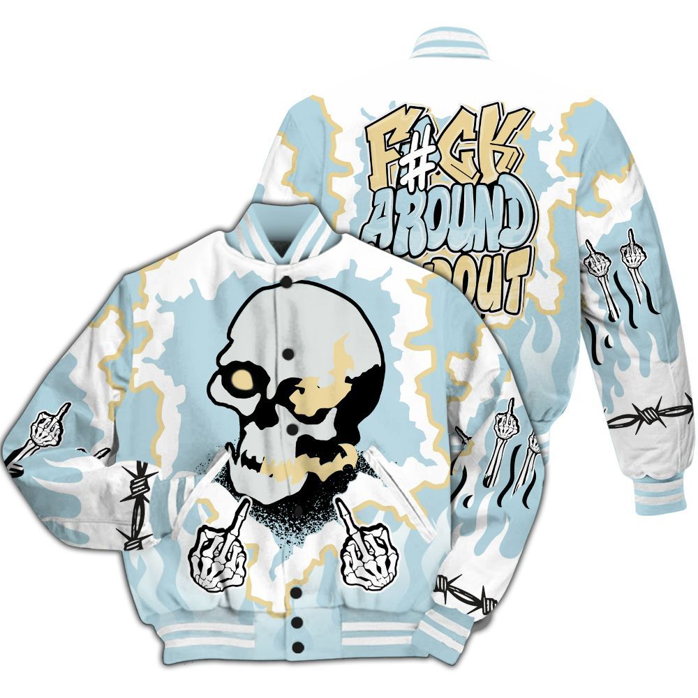 Varsity Jacket To Match Low Year Of The Snake 11s - F Around Find Out Graphic Trapped All Over Print