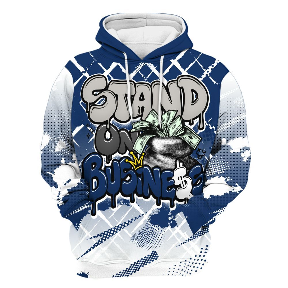 Hoodie To Match High OG Deep Royal Blue 1s - Halftone Stand Business Dripping All Over Print