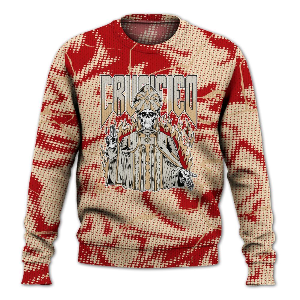 Knitted Sweater To Match Dunk Low Strawberry Waffle - Crucified Skeleton Crack