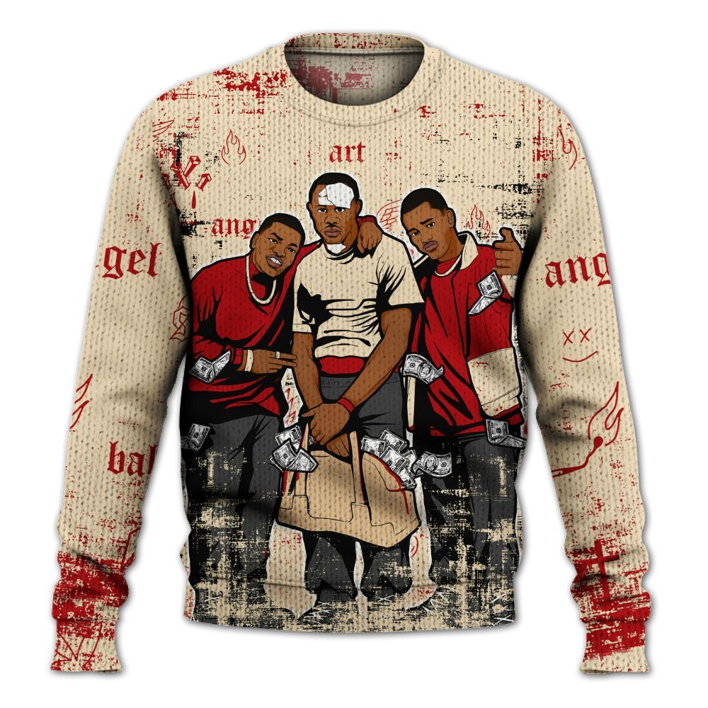 Knitted Sweater To Match Dunk Low Strawberry Waffle - Paid In Full Money