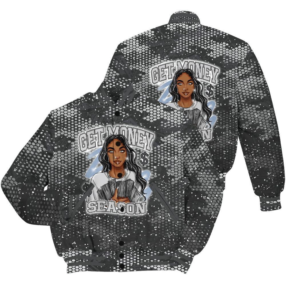 Varsity Jacket To Match Reverse Black White 6s Shirt - Get Moneys Season Banknote All Over Print