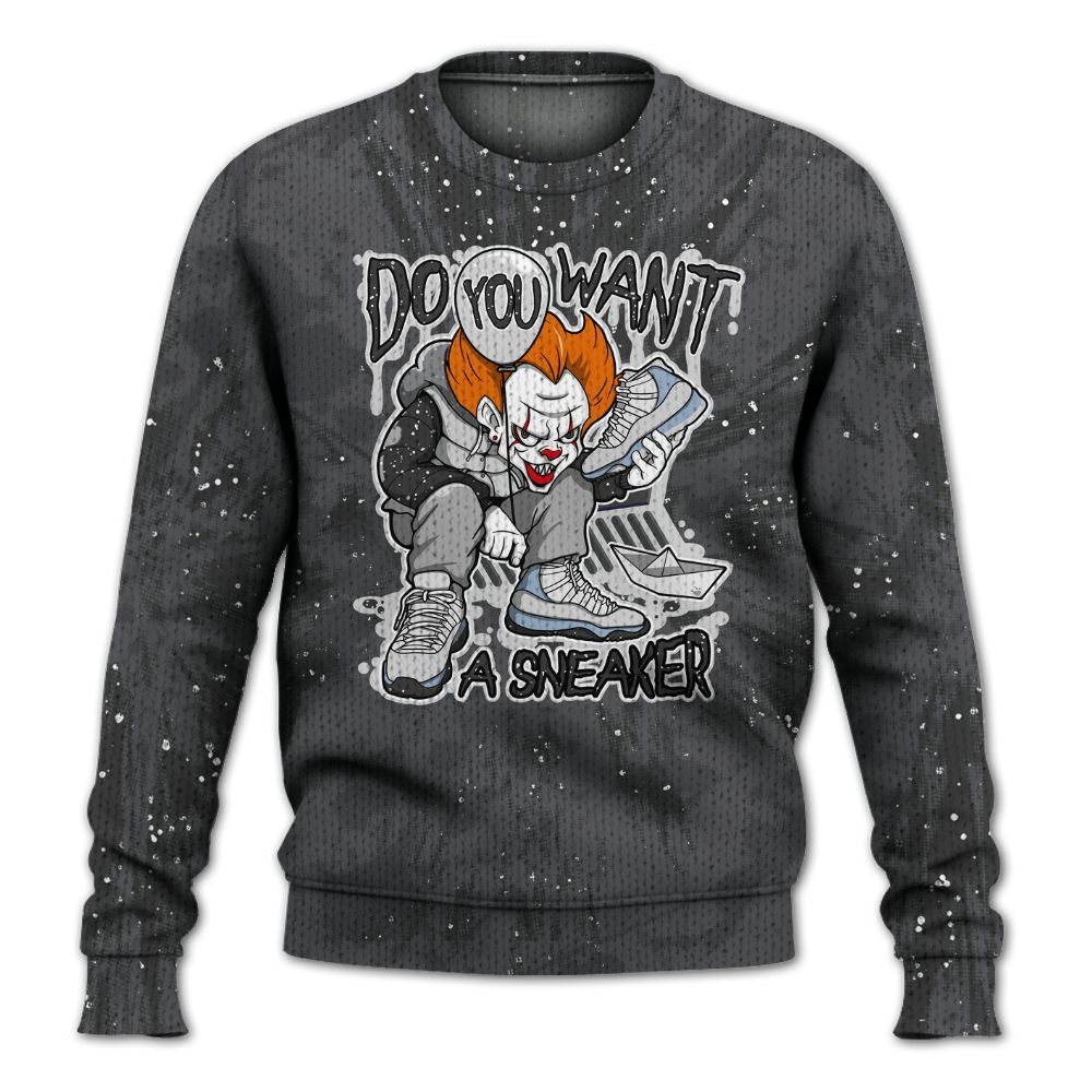 Knitted Sweater To Match Reverse Oreo 6s - Clown Scary Sneakers Graphic Halloween