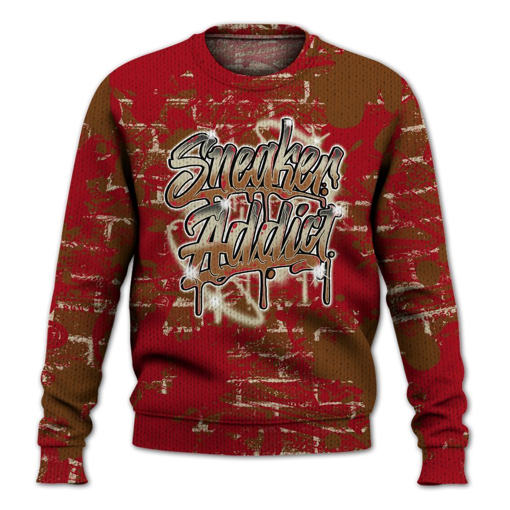 Knitted Sweater To Match Archaeo Brown 5s - Addiction Sneakers Graphic Street Art