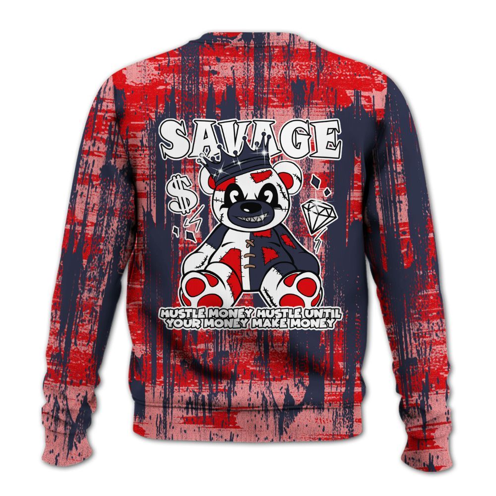 Sweatshirt To Match Low OG Howard Bison 1s - Savages Bear Glitch Art All Over Print