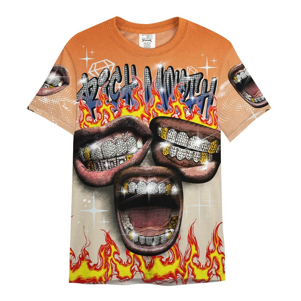 Shirt To Match Air Max 90 Rattan Birch - Rich Mouth Fire Rap Retro 90s All Over Print
