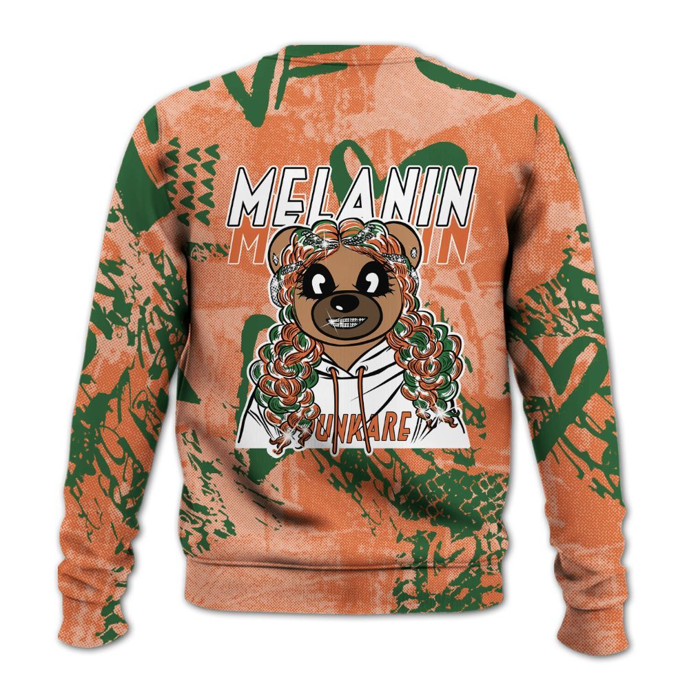 Sweatshirt To Match Low Miami 5s - Pigments Bear Heart Grunge All Over Print