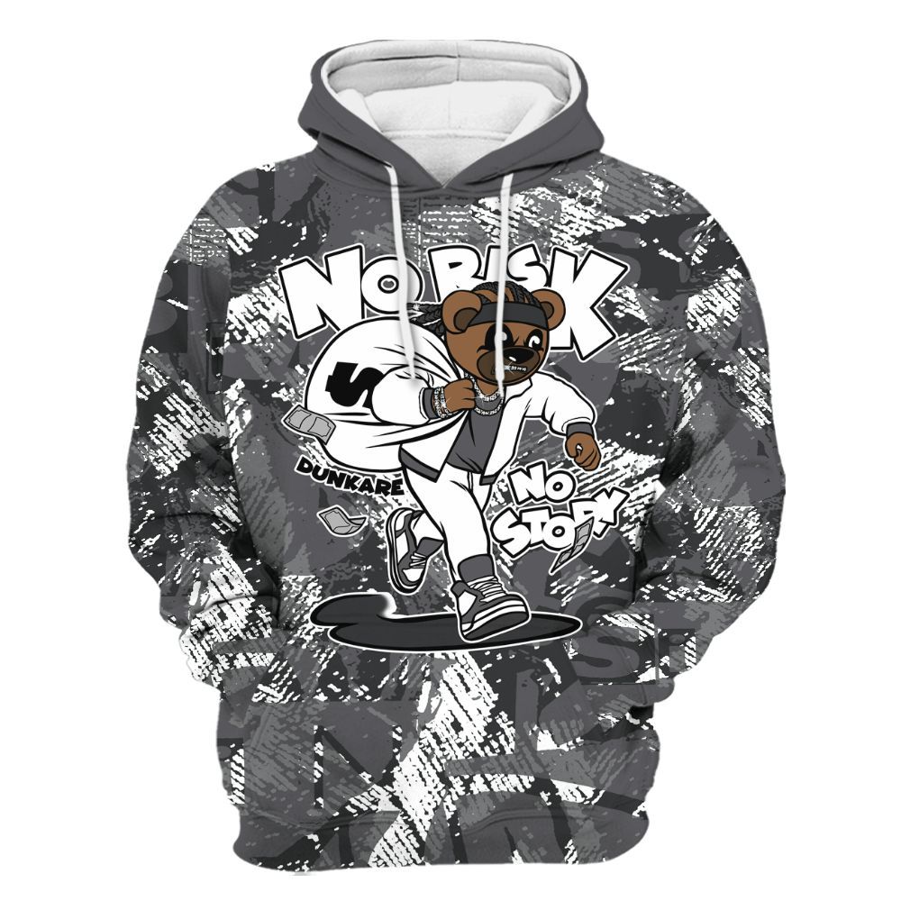 Hoodie To Match White Thunder 4s - Certain Bear Abstract Graffiti All Over Print