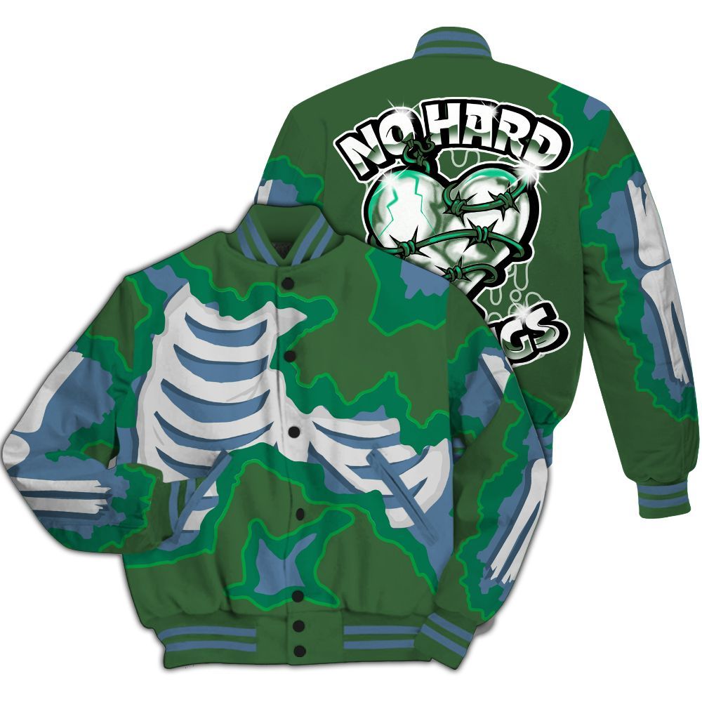 Varsity Jacket To Match Foamposite Pro Pine Green 2025 - Hard Feeling Graphic Heart Break All Over Print