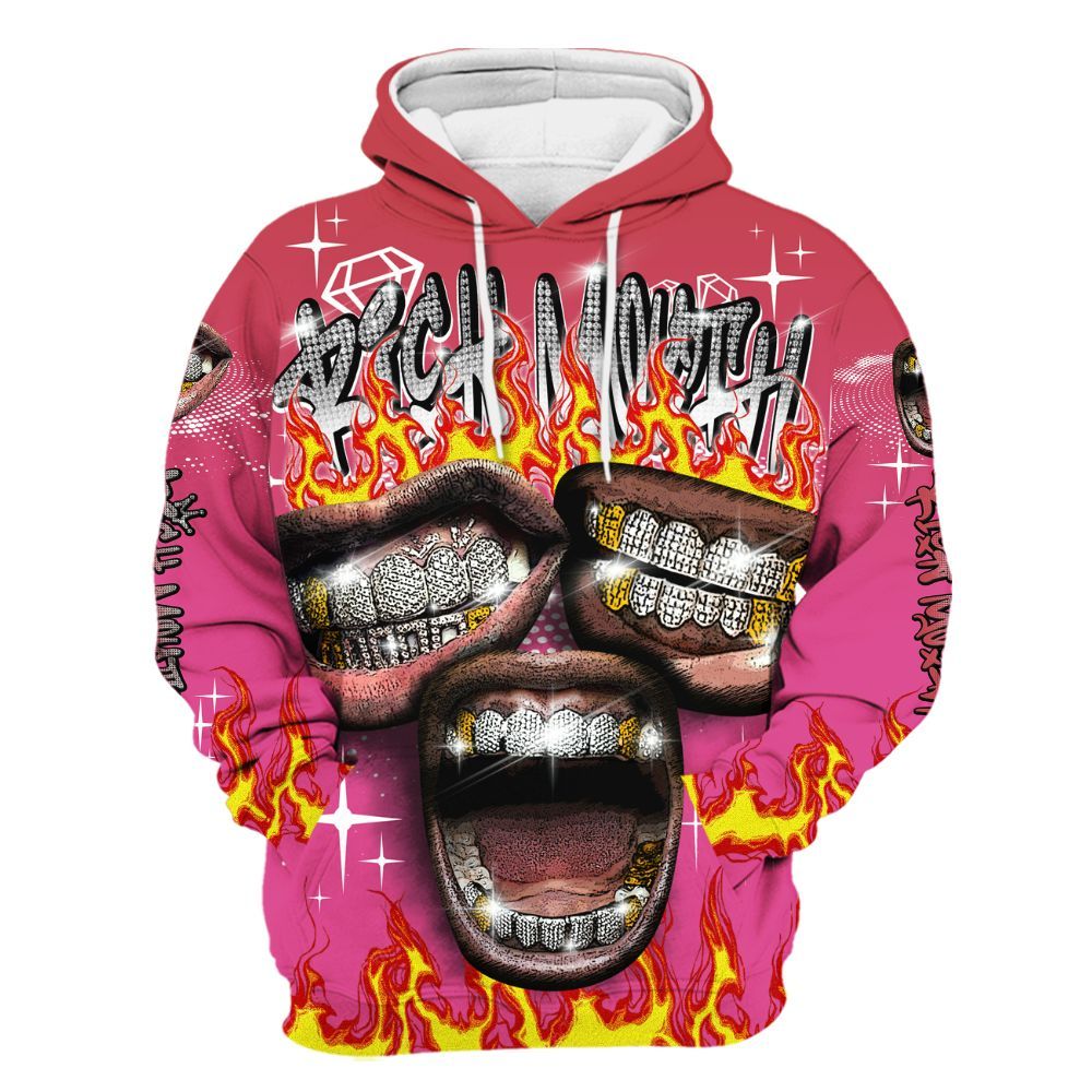 Hoodie To Match KD 4 Aunt Pearl - Rich Mouth Fire Rap Retro 90s All Over Print