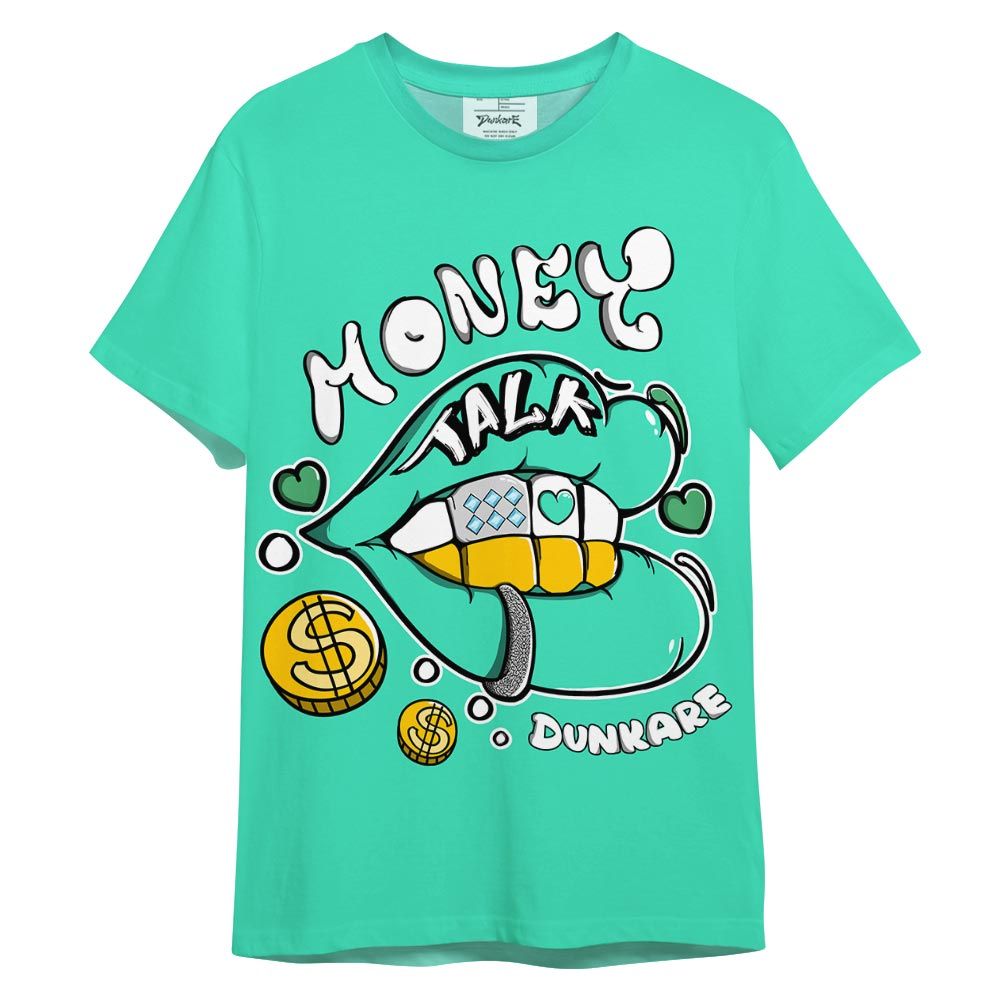 Shirt To Match Black Green Glow 3s - Lips Money Talk Shirt 3D Graphic Outfit 0705 LGH