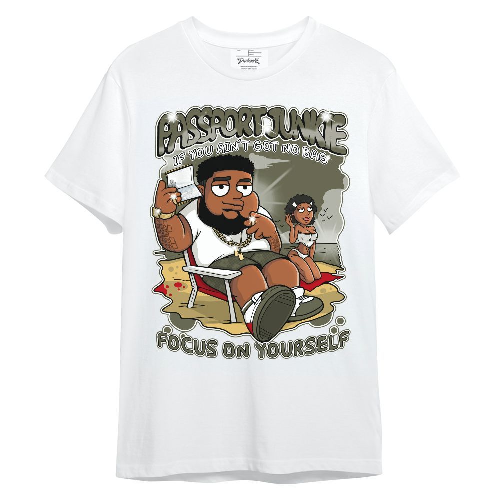 Shirt To Match Travis Scott Low OG Medium Olive 1s - Passport Junkie Graphic Unisex Shirt