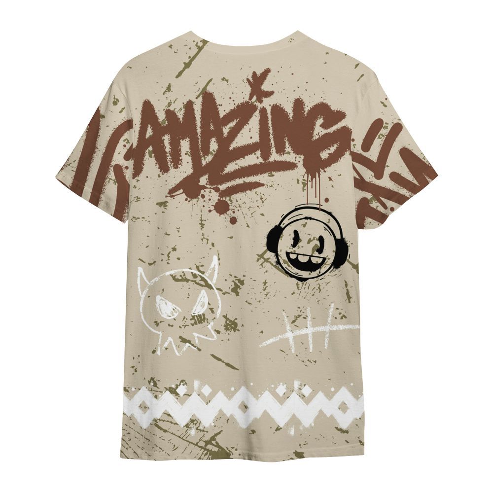 Shirt To Match Sail Neutral Olive 6s - Friday Sneaker Crayon All Over Print