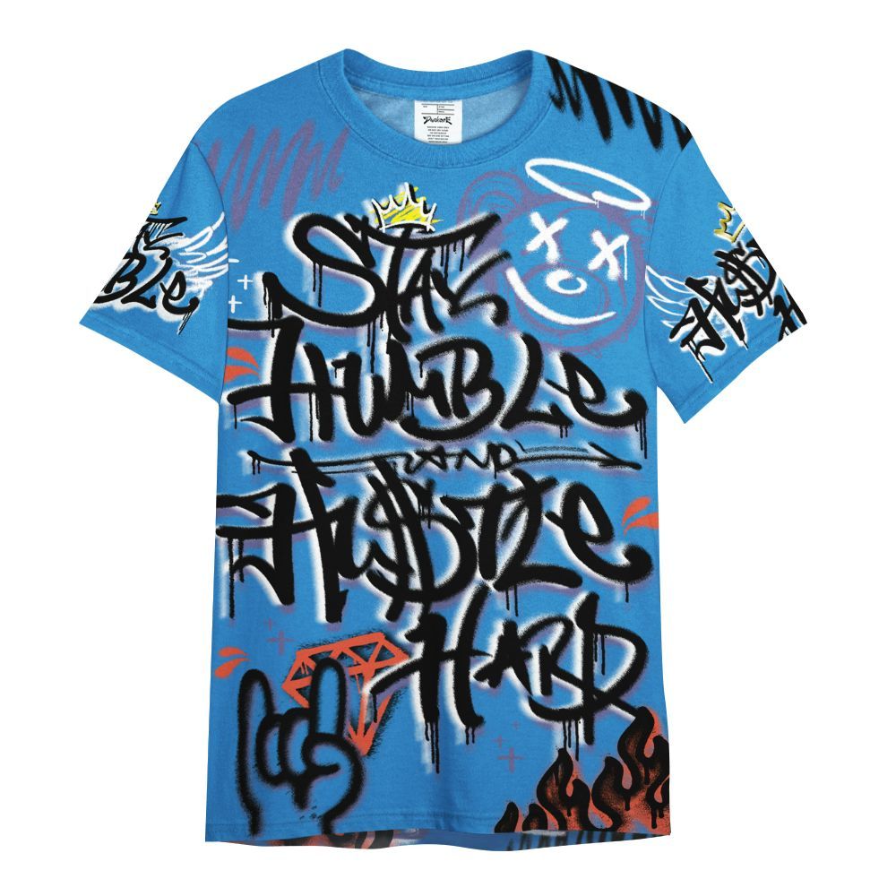 Shirt To Match Hi-Res Blue 700s - Humble Drip Streetwear Graffity All Over Print