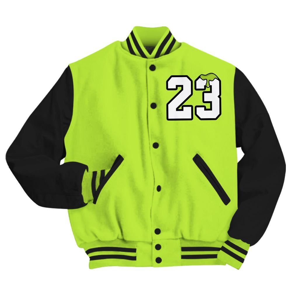 Varsity Jacket To Match Air Force 1 Low Dance Volt - Custom Name Number 23 Drip All Over Print