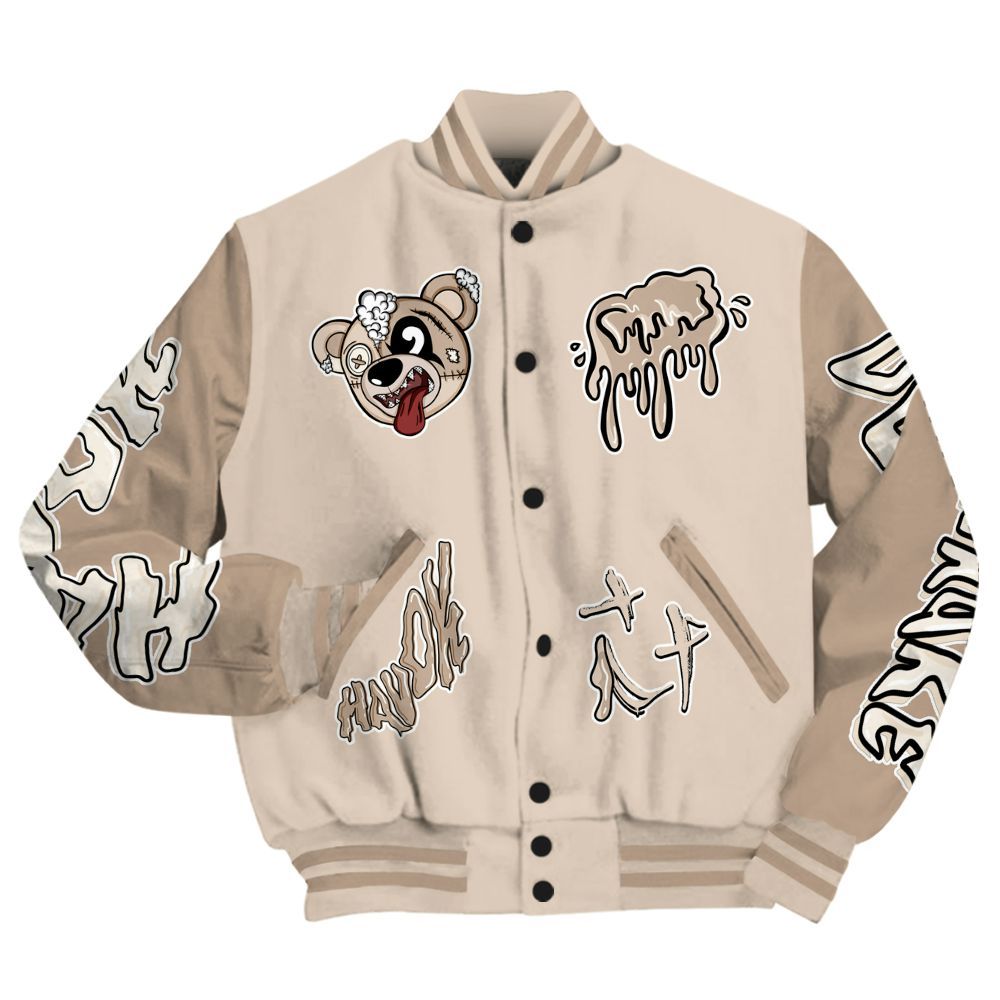 Varsity Jacket To Match Untouchable And Moments Cream - Havok Bear All Over Print