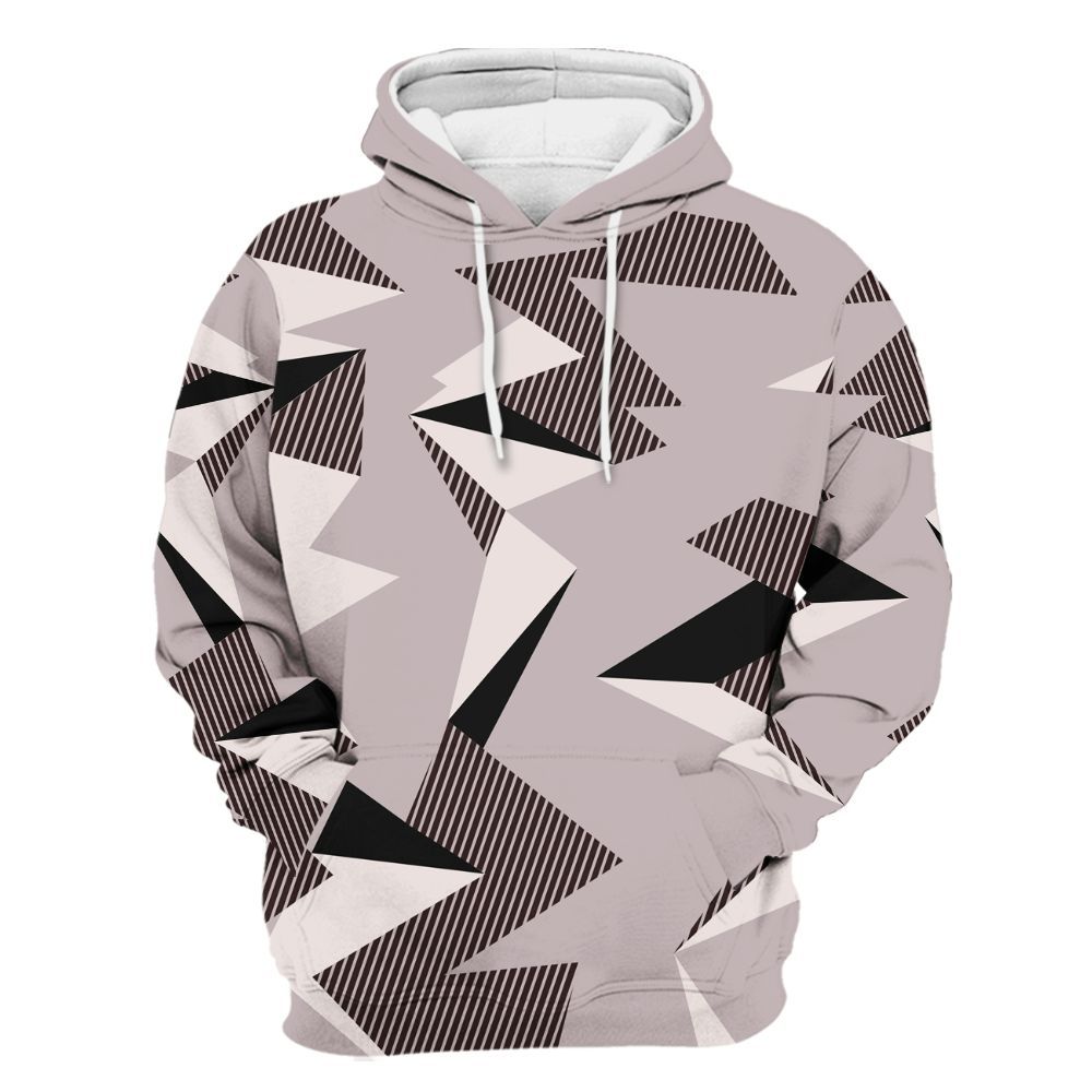 Hoodie To Match AMM Air Smokey Mauve 6s - Geometric Camouflage Pattern All Over Print