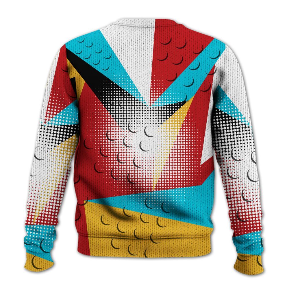 Knitted Sweater To Match Dunk Low Fruity Pebbles - Poly Custom Name Number 23 5s