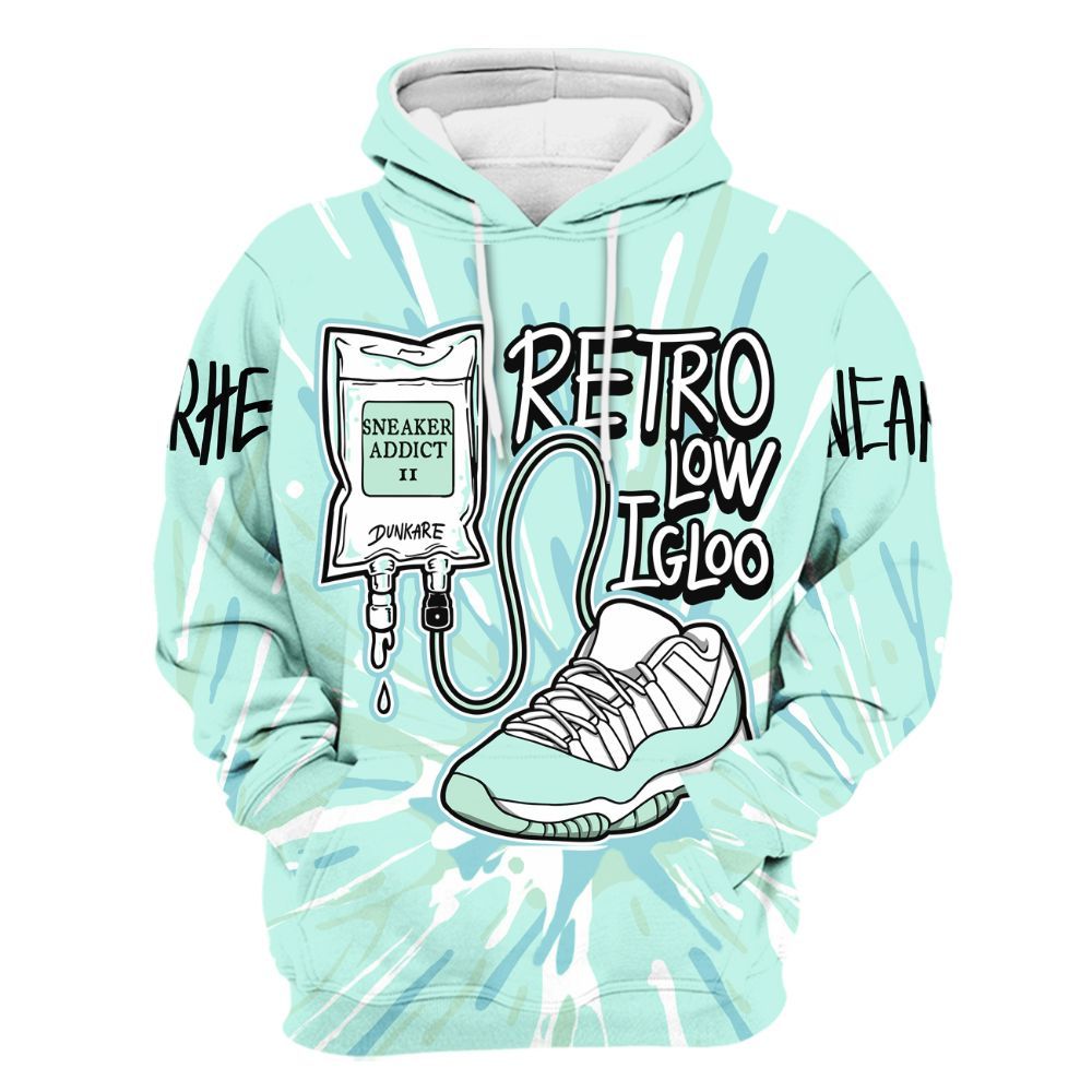 Hoodie To Match Retro Low Igloo 11s - Sneaker Sickness Splash All Over Print