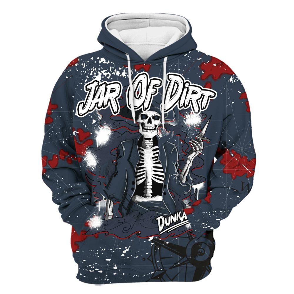 Hoodie To Match Navy Blue 2024 6s - Skeleton Jar Of Dirt Retro All Over Print