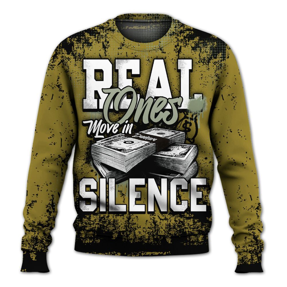 Sweatshirt To Match Air Flightposite Metallic Gold - Move In Silence Money Street Retro All Over Print