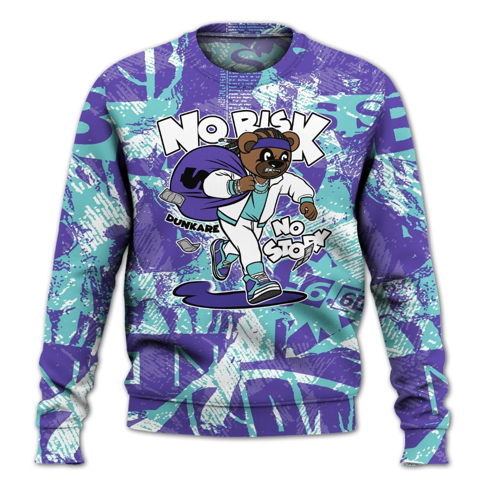 Sweatshirt To Match Low Hornets 1s - Certain Bear Abstract Graffiti All Over Print