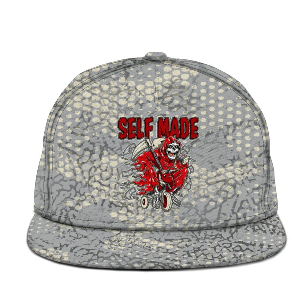 Snapback To Match Cement Grey 3s - Self Make Skeleton Banknotes Art Graphic
