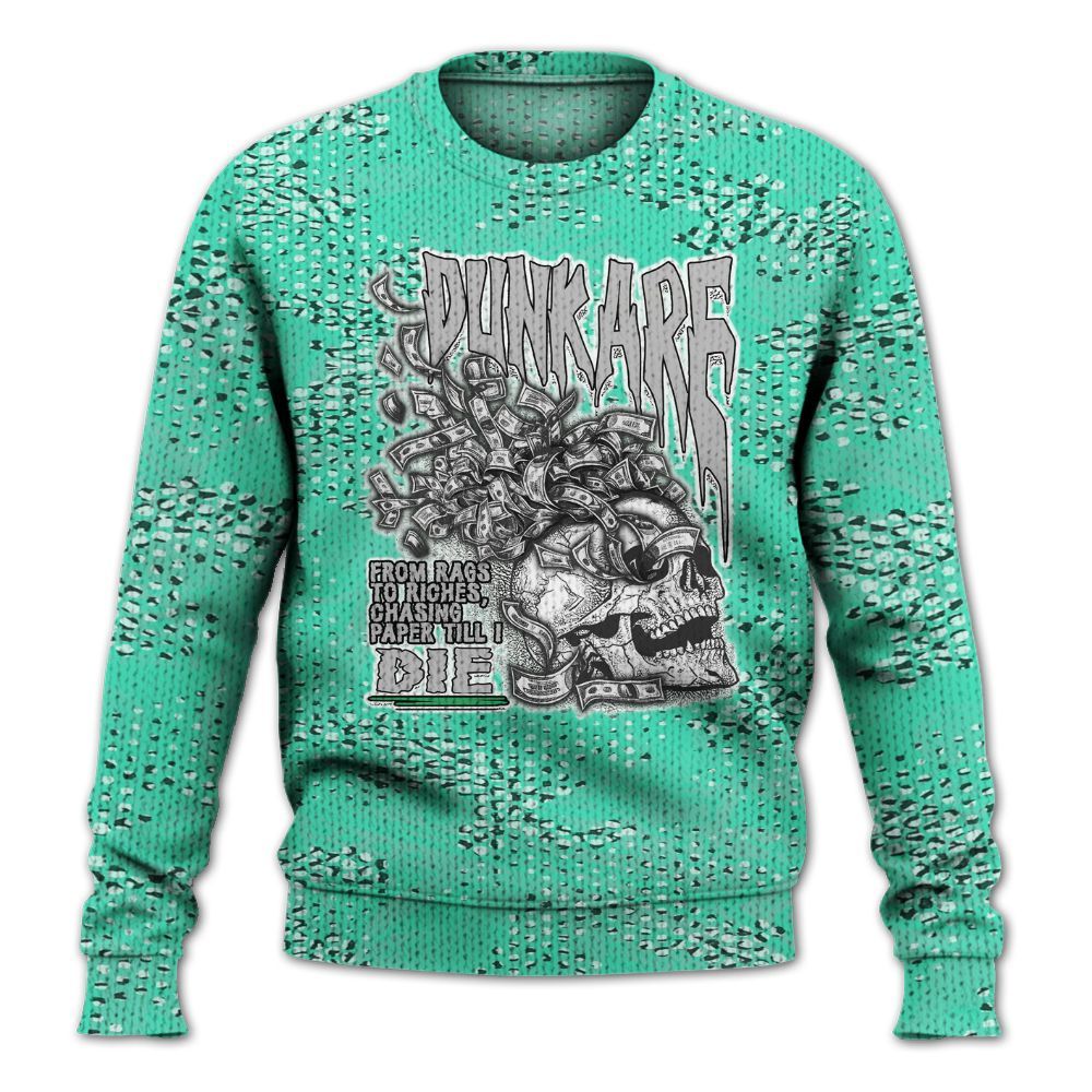 Knitted Sweater To Match Black Green Glow 3s - From Rags To Riches