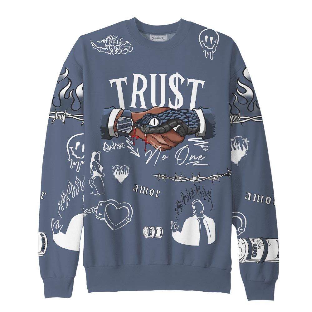 Sweatshirt To Match, Low Diffused Blue 11s Sweatshirt, Snake Trust No One Sweatshirt Outfit 903 NCT